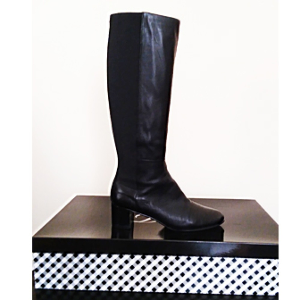 DELMAN WOMEN'S LEATHER BLACK BOOTS SIZE 8